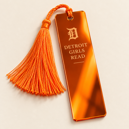 Detroit Girls Read Orange Mirror Acrylic Bookmark | Halloween Edition