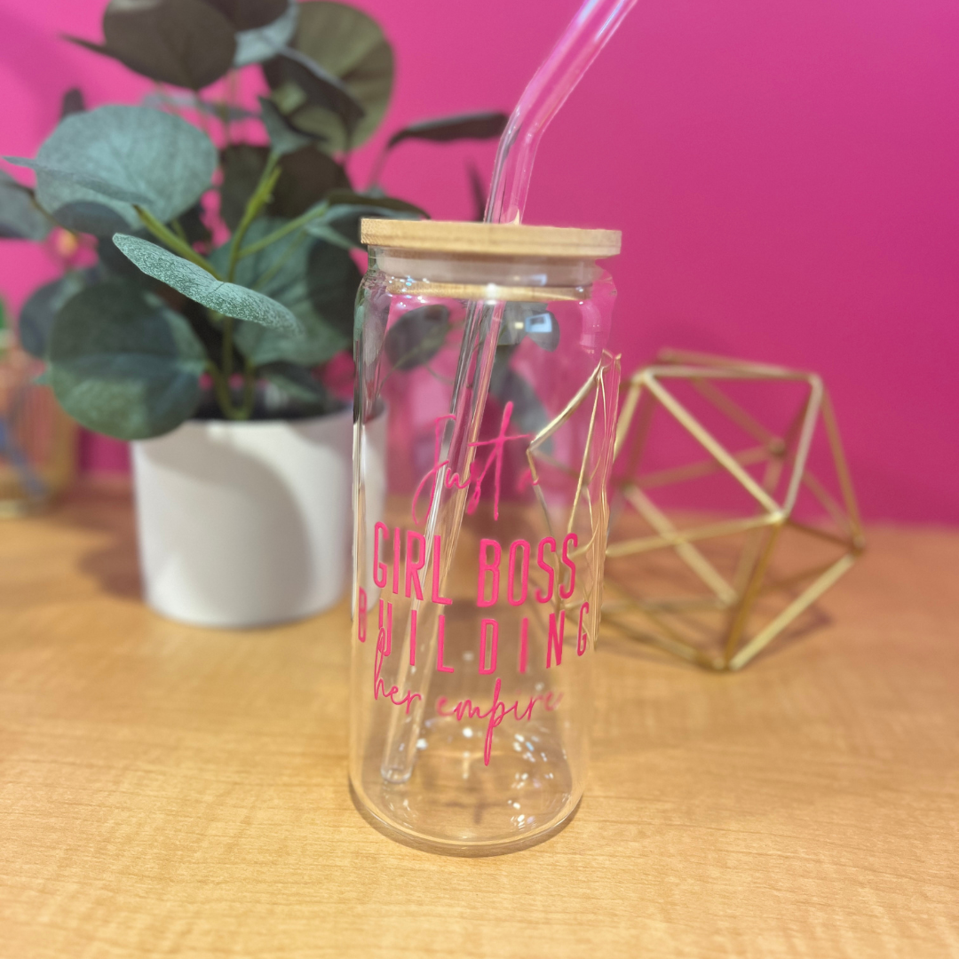 Just a Girl Boss Glass Can