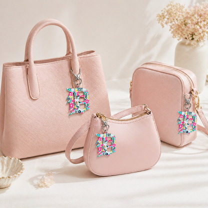 Floral Detroit “D” Bag Charm