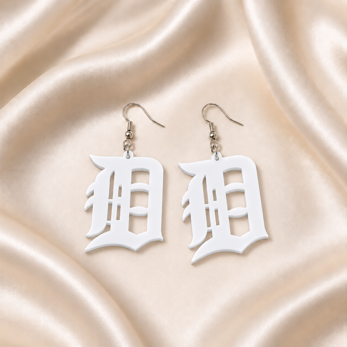 Detroit D Acrylic Earrings | 19 Colors & Finishes