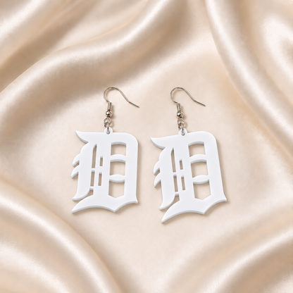Detroit D Acrylic Earrings | 19 Colors & Finishes