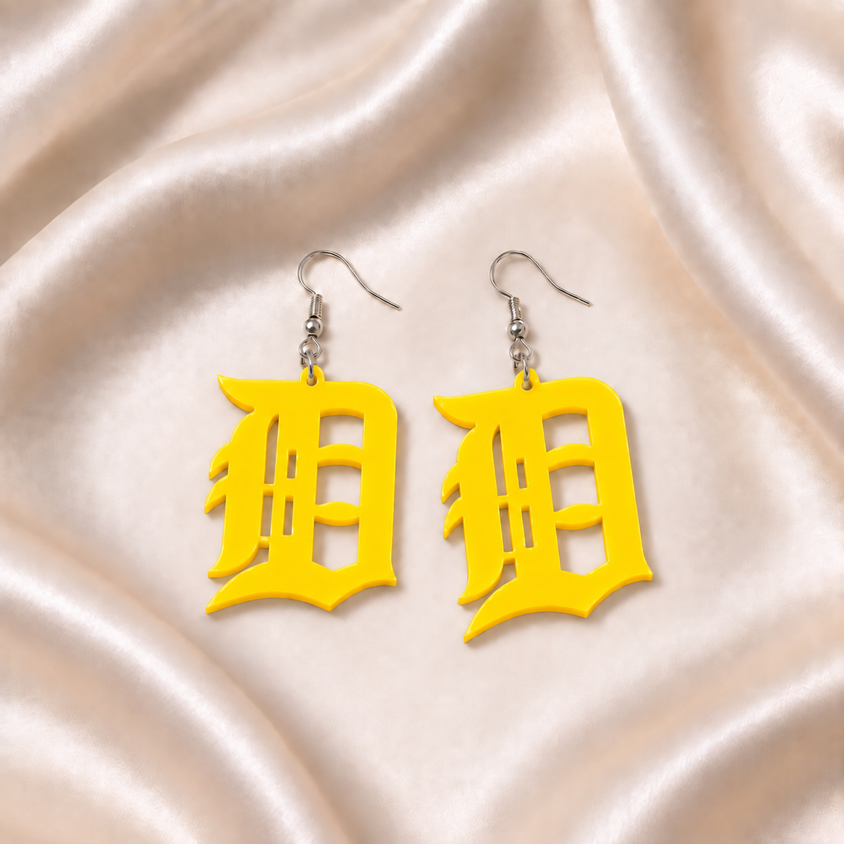 Detroit D Acrylic Earrings | 19 Colors & Finishes