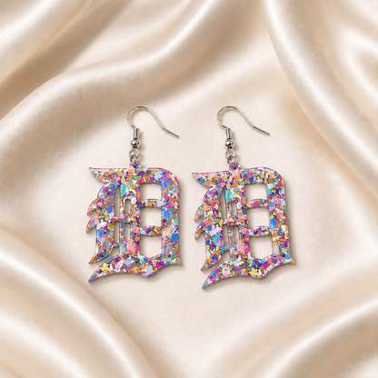 Detroit D Acrylic Earrings | 19 Colors & Finishes