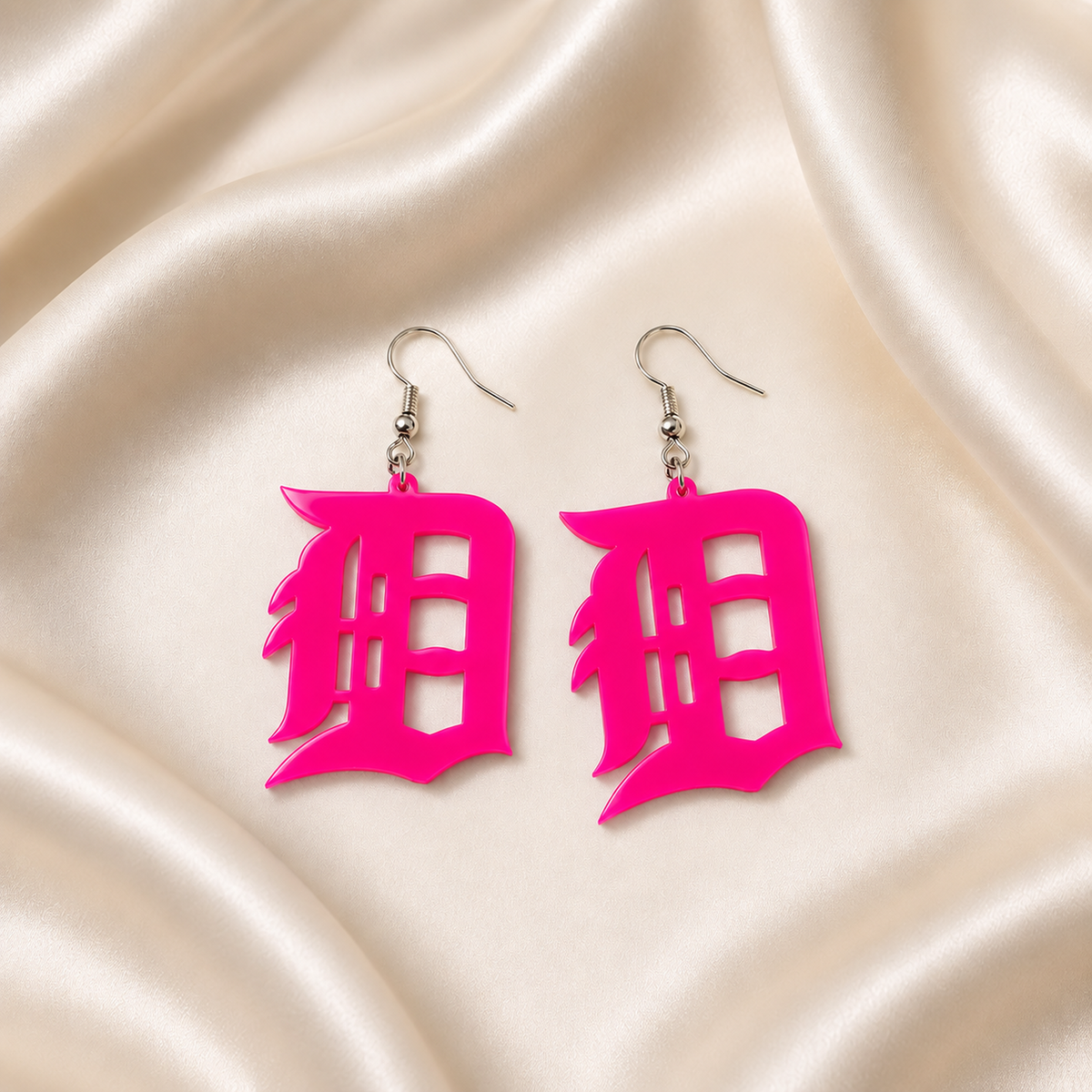 Detroit D Acrylic Earrings | 19 Colors & Finishes