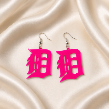 Detroit D Acrylic Earrings | 19 Colors & Finishes