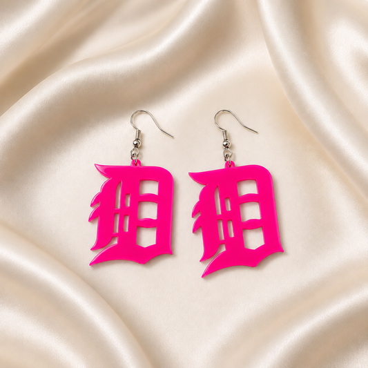 Detroit D Acrylic Earrings | 19 Colors & Finishes
