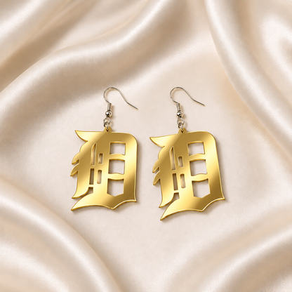 Detroit D Acrylic Earrings | 19 Colors & Finishes