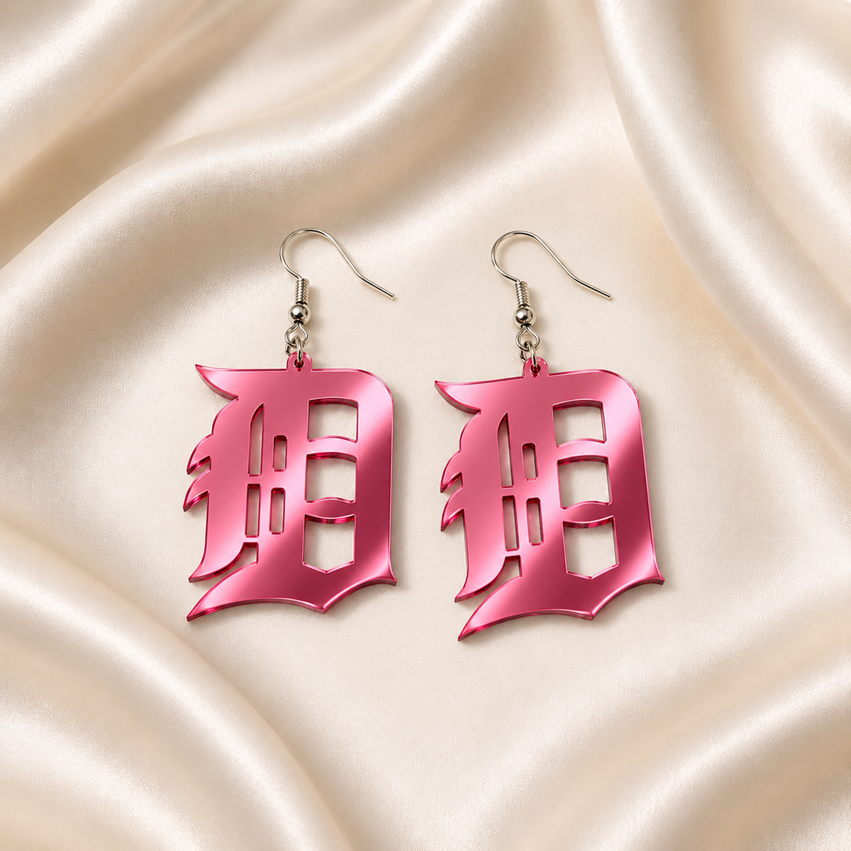 Detroit D Acrylic Earrings | 19 Colors & Finishes