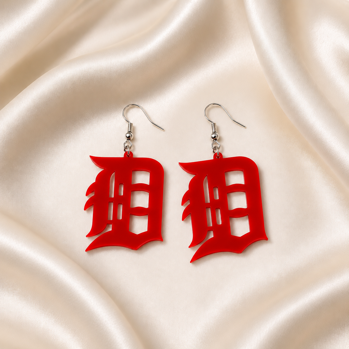 Detroit D Acrylic Earrings | 19 Colors & Finishes