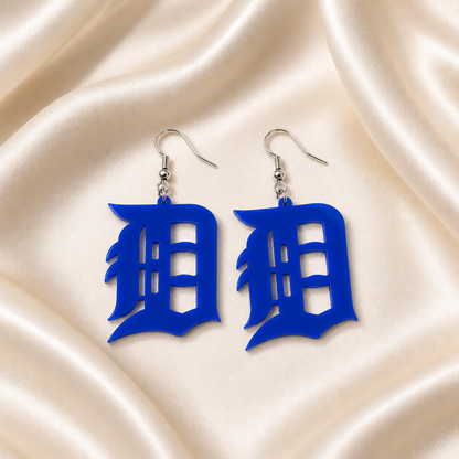 Detroit D Acrylic Earrings | 19 Colors & Finishes
