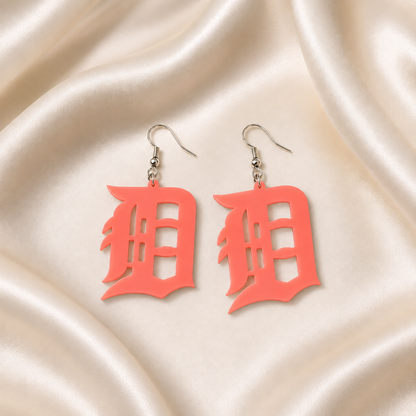 Detroit D Acrylic Earrings | 19 Colors & Finishes