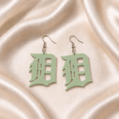 Detroit D Acrylic Earrings | 19 Colors & Finishes